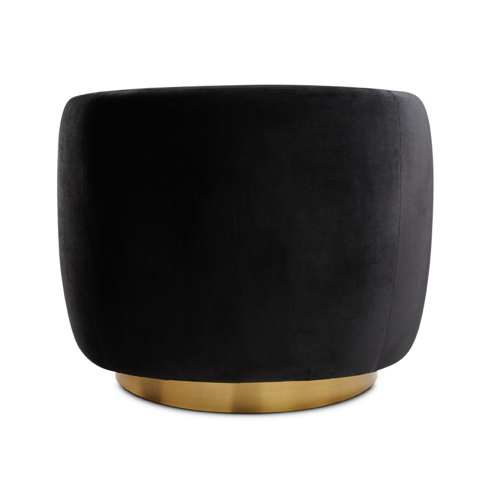 Aspen Gold Accent Chair: Black Velvet